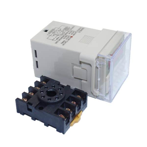 Dh48s-s-1z/2z Cycle Time Delay Relay Is Dh48s-s Digital Display Time Relay Dh48s-s-1z Cycle Timer Control And Delay Device With Base, 110, 220vac, 12, 24vdc