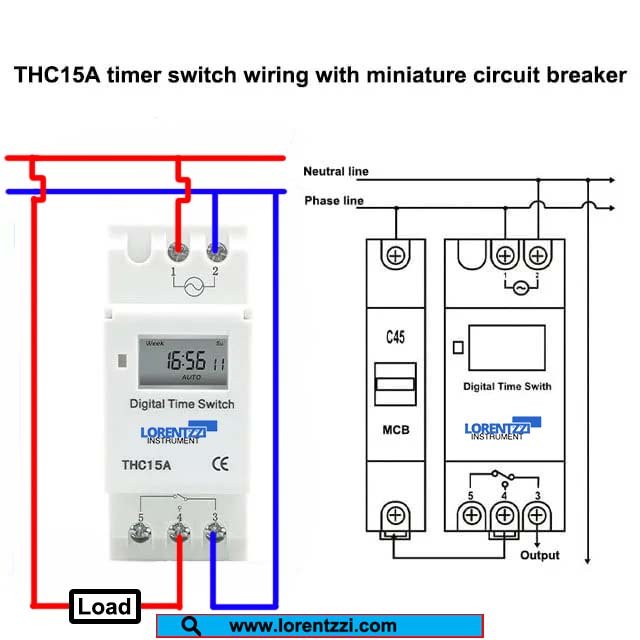 THC15A timer switch wiring diagram for LED light