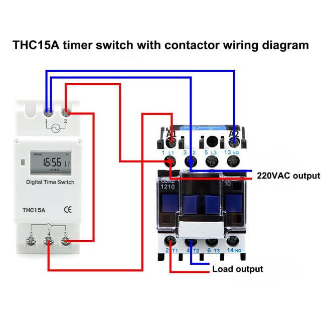 THC15A timer switch with contactor wiring diagram