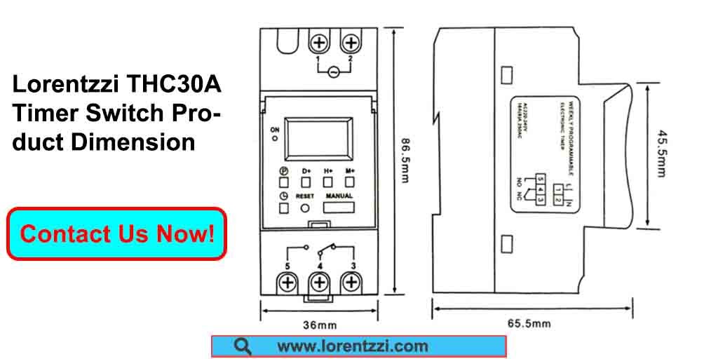 THC30A timer switch product dimension