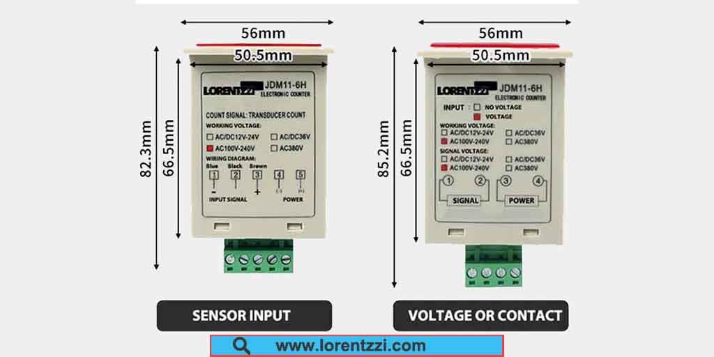 Lorentzzi JDM11-6H 6-digit digital counters products dimensions