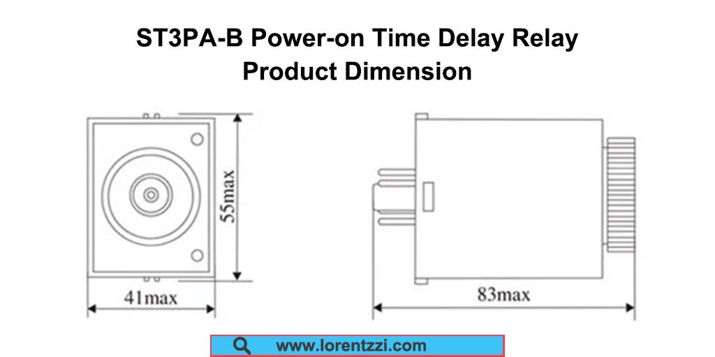 ST3PA-B on delay time relay dimension
