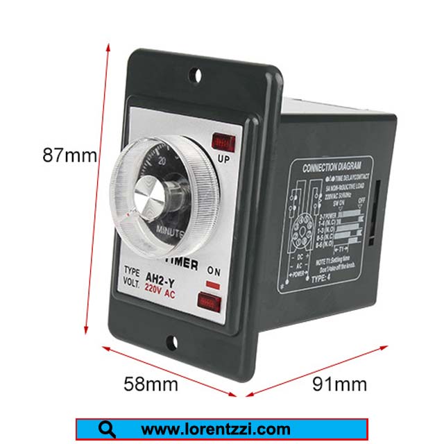 AH2-Y IC On Delay Timer Relay product dimension