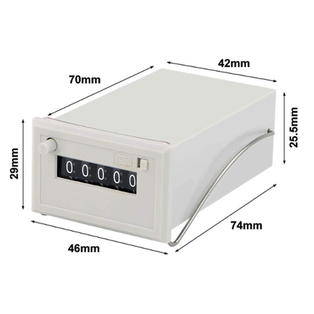 Lorentzzi CSK5-NKW 5 digit electromagnetic counter dimension