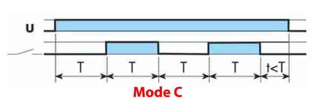 Multifunction time delay relay working mode C