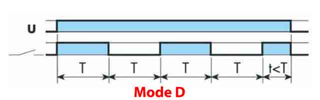 Multifunction time delay relay working mode D