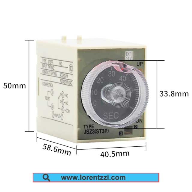 ST3PF off delay time relay product dimension