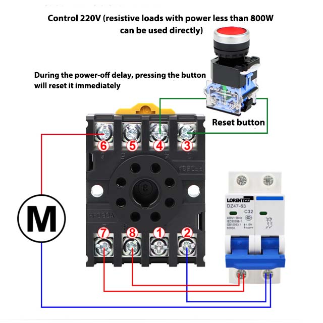 ST5P off delay time relay wiring diagram