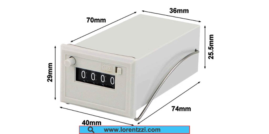 4-cyfrowy licznik elektromagnetyczny, wymiary produktu CSK4-NKW