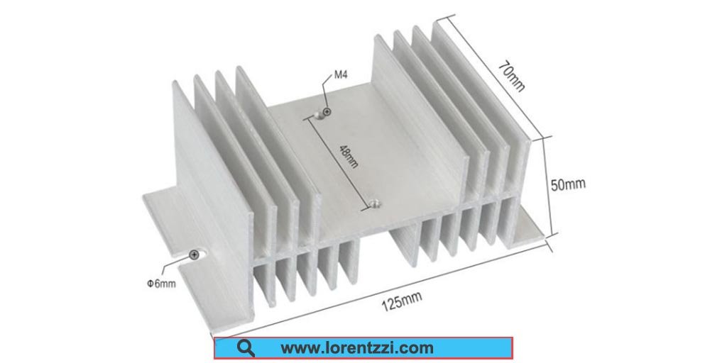 40A single phase SSR heatsink product dimension