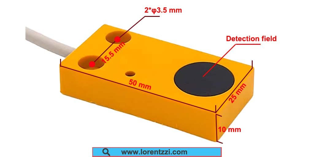أبعاد مستشعر القرب الحثي المسطح TL-W5E1