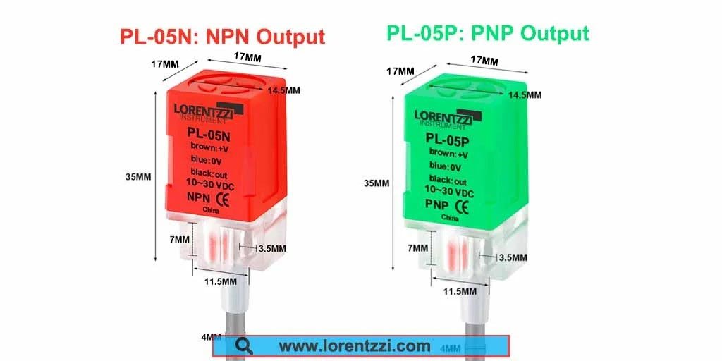 PL-05N and PL-05P inductive proximity sensor explanation