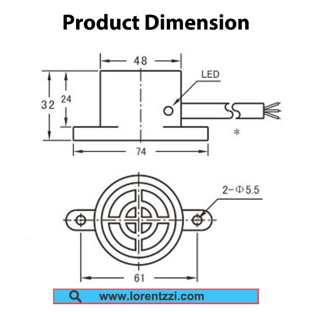 LM48 Long Range Inductive Sensor Dimension