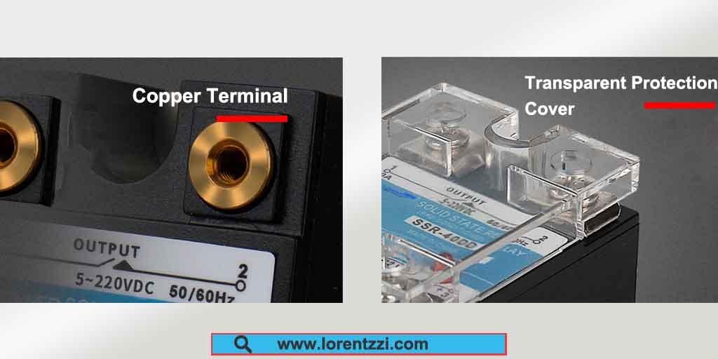 Lorentzzi solid state relay terminal and protection cover details