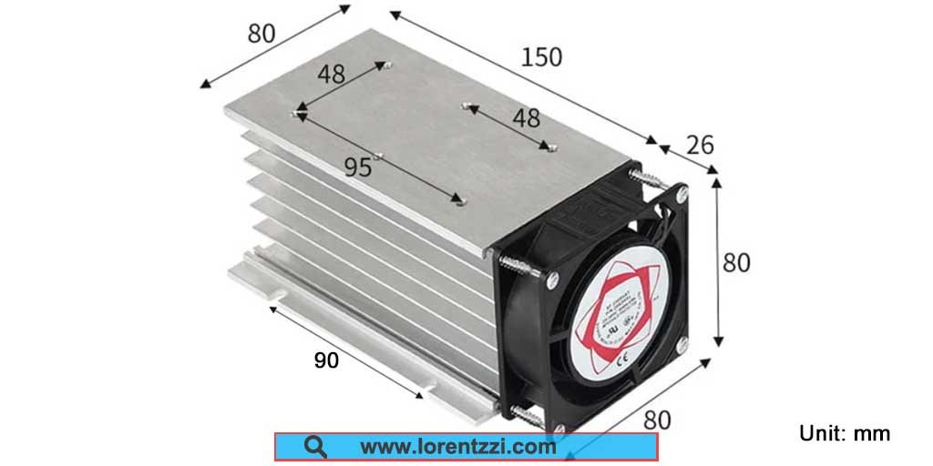 150 mm heatsink with one cooling fan
