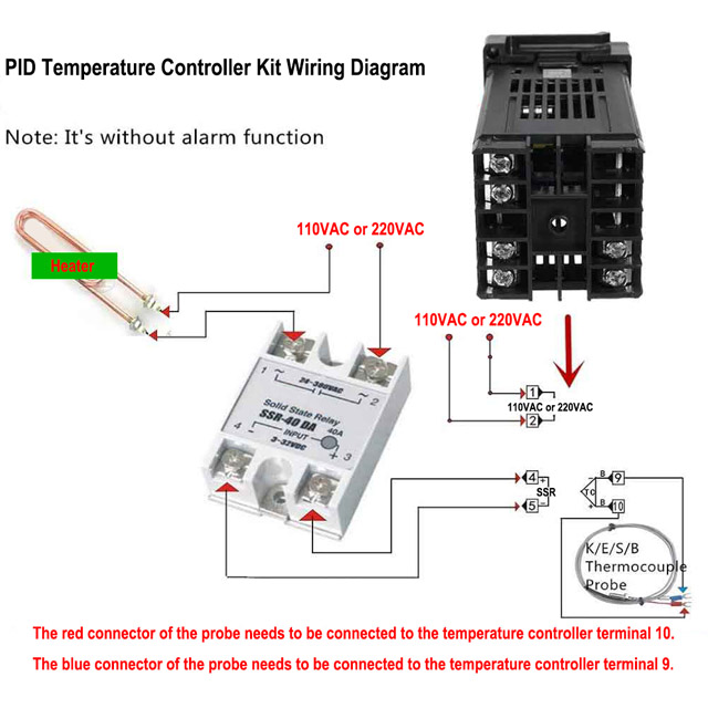 PID temperature controller kit wiring diagram