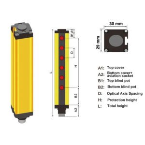 120 mm protection height small safety light curtain