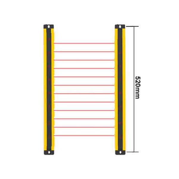 520mm protection height safety light curtain sensor