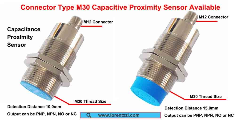 Lorentzzi connector type M30 capacitive proximity sensor