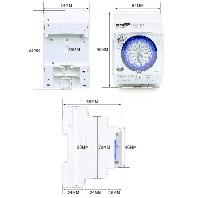 SUL181D mechanical timer switch product dimension