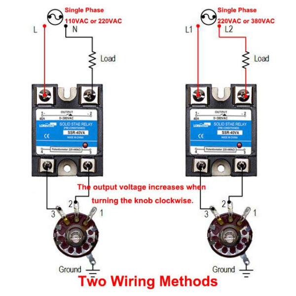 SSR-25VA, 25 Amps Potentiometer Control Solid State Voltage Regulator Wiring Diagram