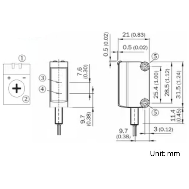 Background suppression photoelectric sensor dimension