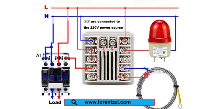 Dry contacts wiring diagram in tempertaure controller