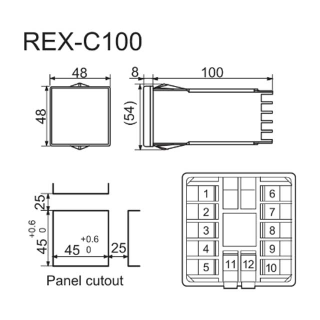 REX-C100 product dimension