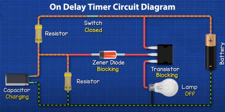 On delay timer circuit diagram