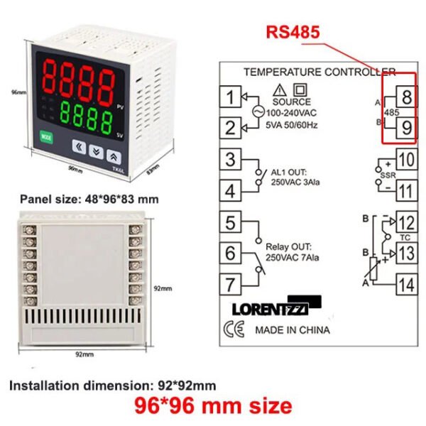 Temperature controller with RS485