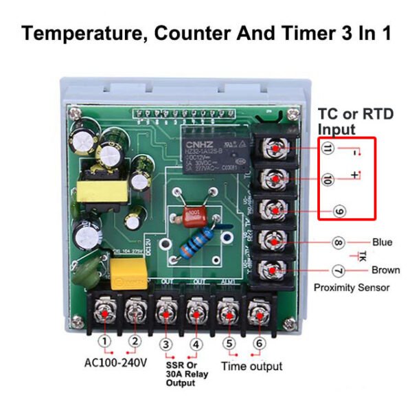 3 in 1 temperature controller with timer and counter wiring explanation