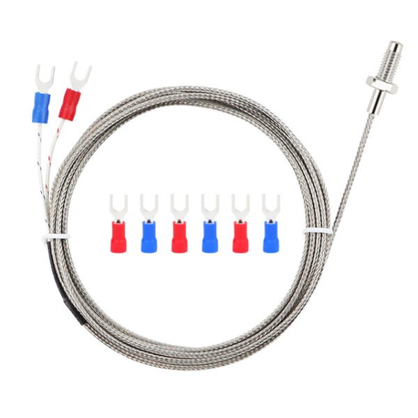 Screw type K thermocouple with fork spade connector