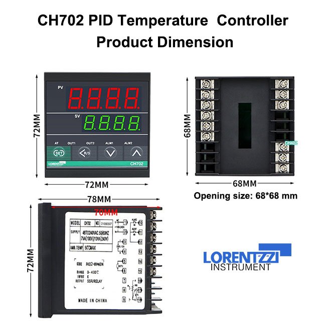 CH702 PID temperature controller product dimension