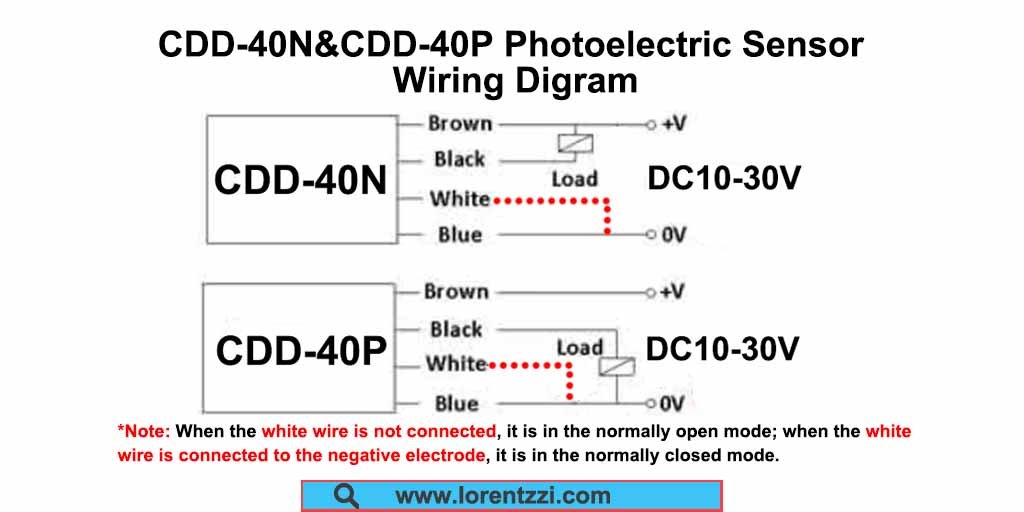 CDD-40N And CDD-40P Photoelectric Sensor Wiring Diagram