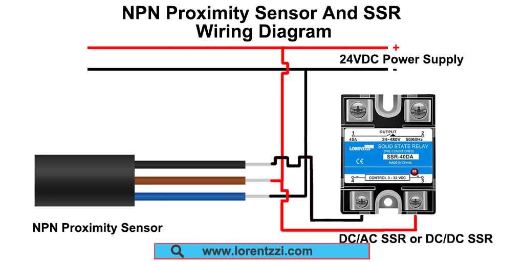 NPN proximity sensor and SSR wiring diagram