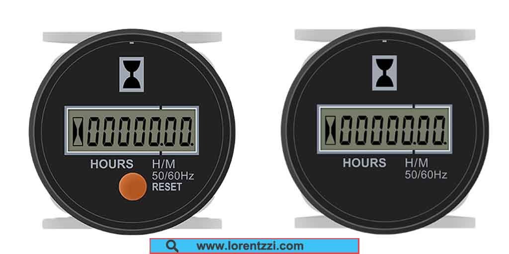Fotos de los contadores de horas redondos Lorentzzi SH-1DR y SH-1D