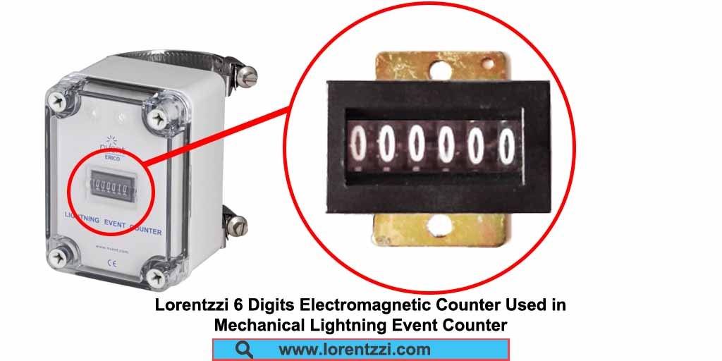 Lorentzzi 6 Digits Electromagnetic Counter Used in Mechanical lightning Event Counter