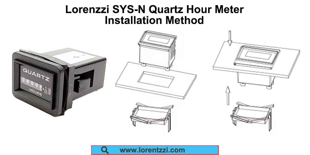 Instructions d'installation du compteur horaire Lorenzzi SYS-N pour compresseurs d'air à quartz