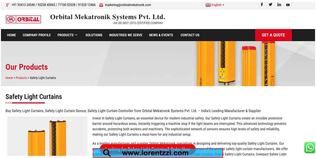 Orbital safety light curtain