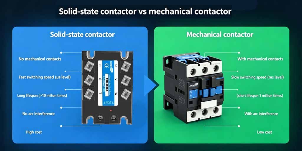 Contator de estado sólido versus contator mecânico