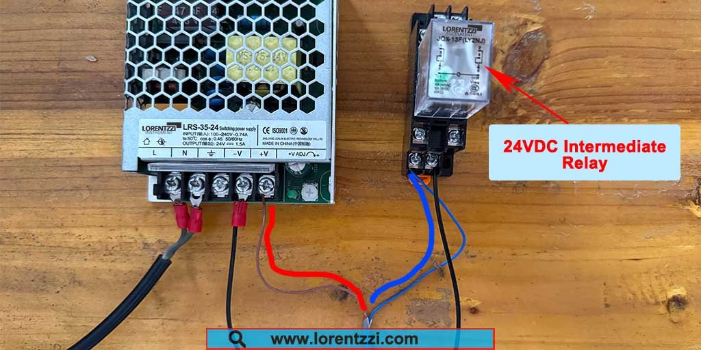Step 3 Connect the blue wire to the positive terminal of the intermediate relay coil