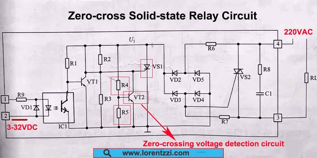 Zero-cross solid state relay circuit and zero-crossing voltage detection circuit